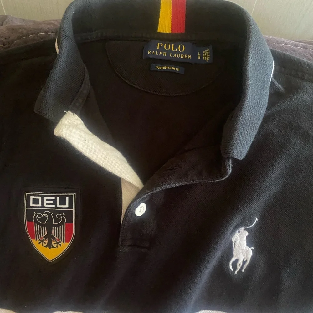 Polo by Ralph Lauren Black White Red Germany Rugby Polo